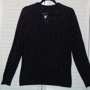 Kim Rogers Women XL Black Sweater W/ Multi Colors